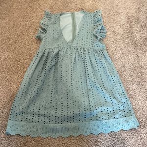 Green ruffled summer dress